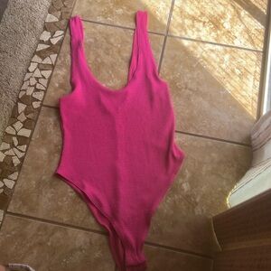 NWOT women's Textured Knit Versatile Tank bodysuit  Wild Fable dark pink …